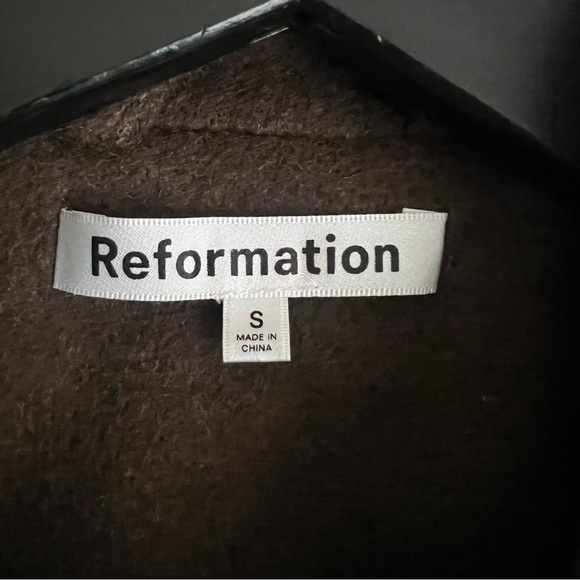 Reformation Rocky Brown Button Front Oversized Shirt Jacket in Nutella Size S - Picture 3 of 7